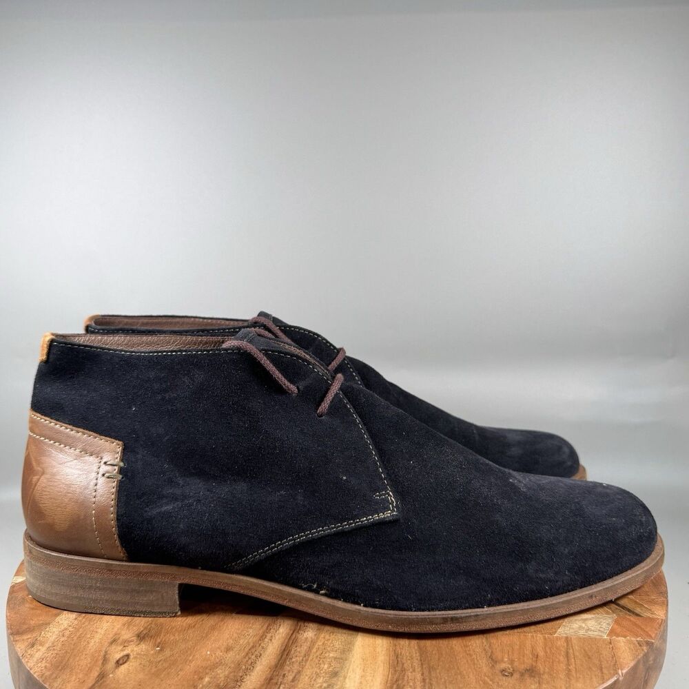 S‎ Johnston & Murphy Leather Chukka Men’s 12 Blue Lace Up Casual Business Italy